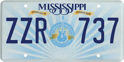 MS license plate ZZR737