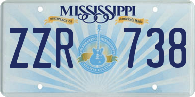 MS license plate ZZR738