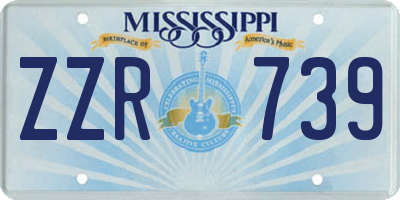 MS license plate ZZR739