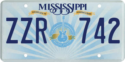 MS license plate ZZR742