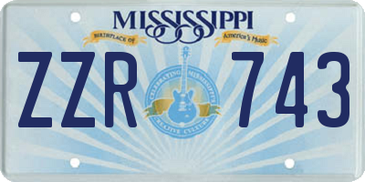 MS license plate ZZR743