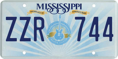MS license plate ZZR744