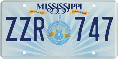 MS license plate ZZR747