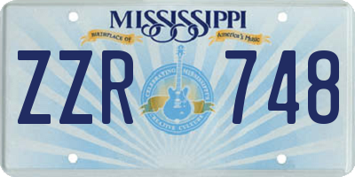 MS license plate ZZR748
