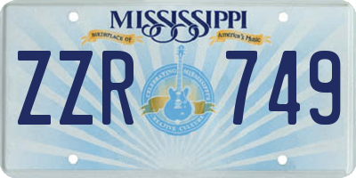 MS license plate ZZR749