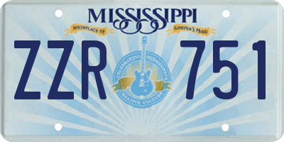 MS license plate ZZR751