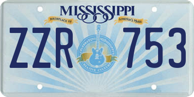 MS license plate ZZR753