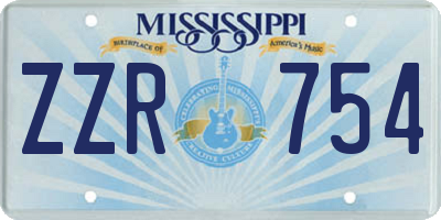 MS license plate ZZR754
