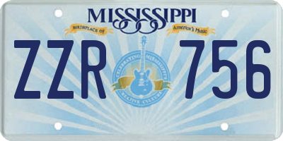 MS license plate ZZR756