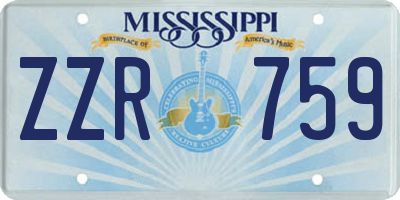 MS license plate ZZR759
