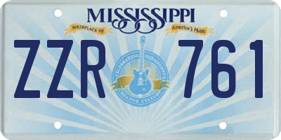 MS license plate ZZR761