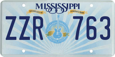 MS license plate ZZR763