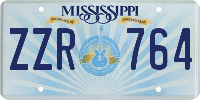 MS license plate ZZR764