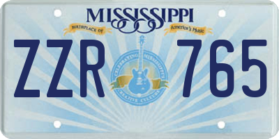 MS license plate ZZR765