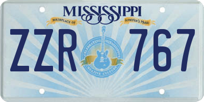 MS license plate ZZR767