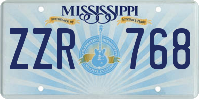 MS license plate ZZR768