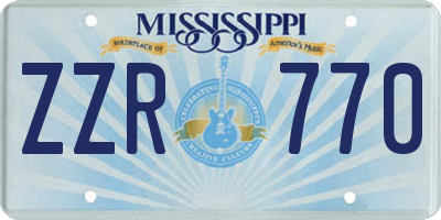 MS license plate ZZR770