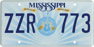 MS license plate ZZR773