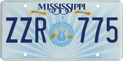 MS license plate ZZR775
