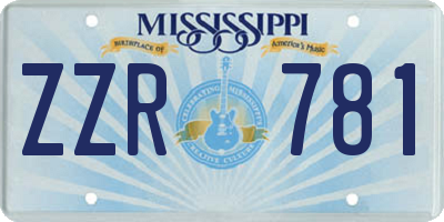 MS license plate ZZR781