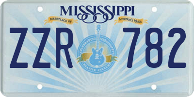 MS license plate ZZR782