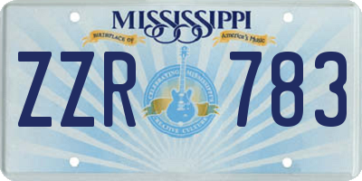MS license plate ZZR783