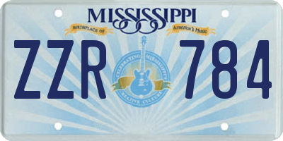 MS license plate ZZR784