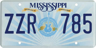 MS license plate ZZR785