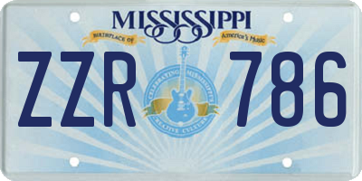 MS license plate ZZR786