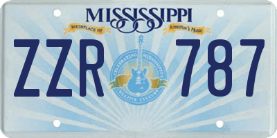 MS license plate ZZR787