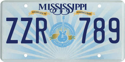 MS license plate ZZR789