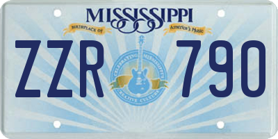 MS license plate ZZR790