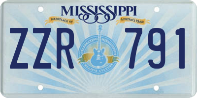 MS license plate ZZR791