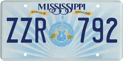 MS license plate ZZR792