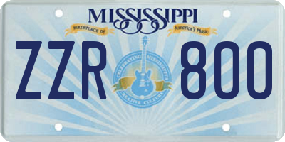 MS license plate ZZR800