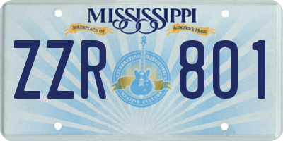 MS license plate ZZR801