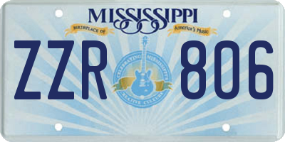 MS license plate ZZR806
