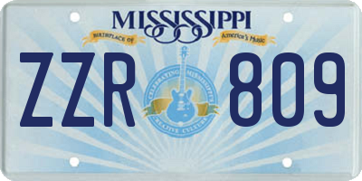 MS license plate ZZR809