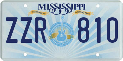 MS license plate ZZR810