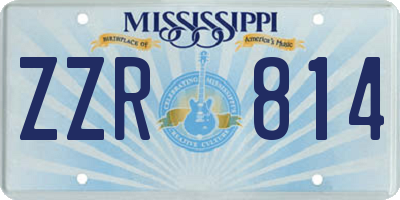 MS license plate ZZR814