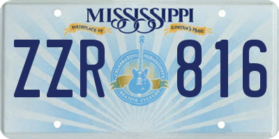 MS license plate ZZR816