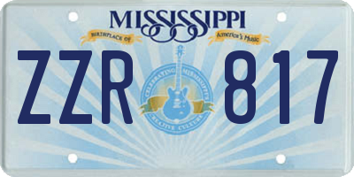 MS license plate ZZR817
