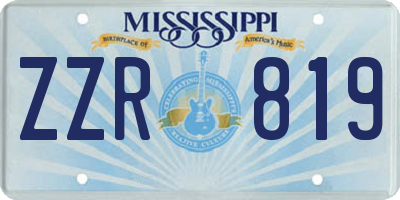 MS license plate ZZR819