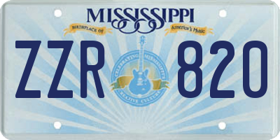 MS license plate ZZR820