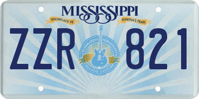 MS license plate ZZR821