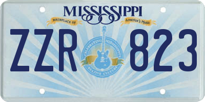 MS license plate ZZR823