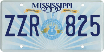 MS license plate ZZR825