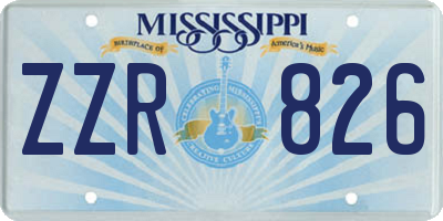 MS license plate ZZR826