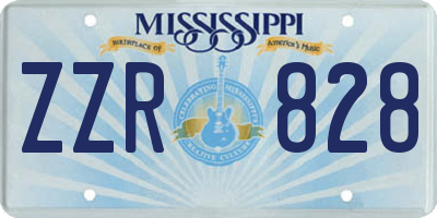 MS license plate ZZR828