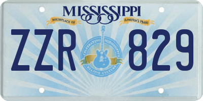 MS license plate ZZR829
